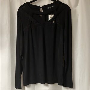 INC International Concepts Plus New Black Long Sleeve‎ Top. Size 0X